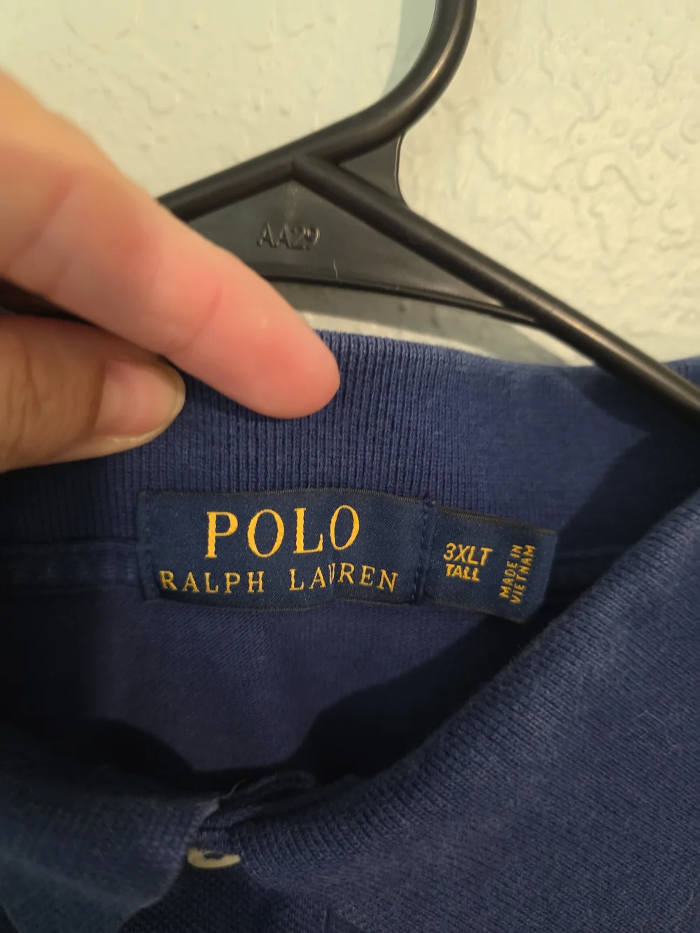 Ralph Lauren Navy Polo Shirt with Orange Pony Embroidery